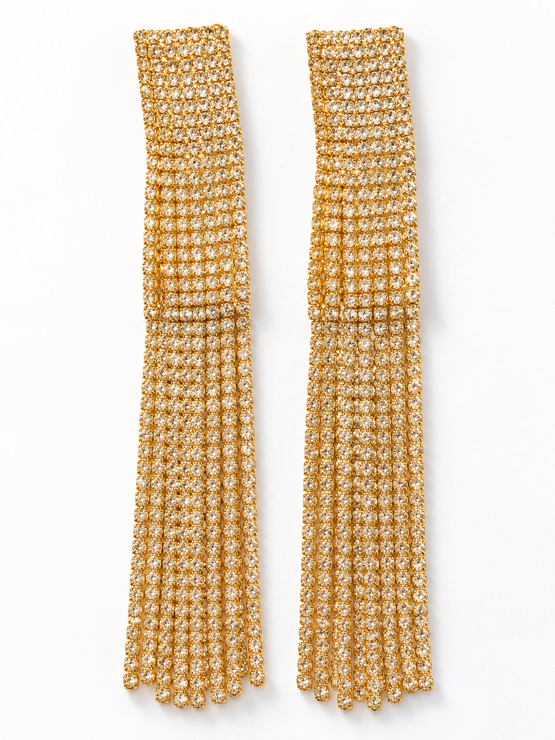 ELVION Gold Long Tassel Earrings — Product on white