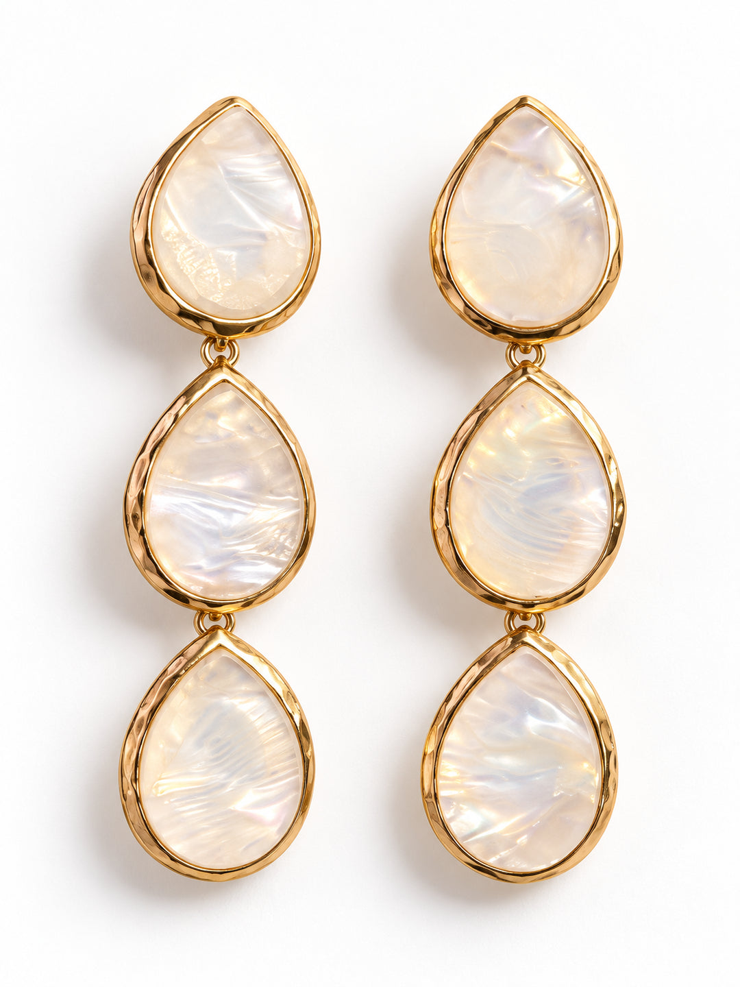 ELVION White Teardrop Drop Earrings — Product on white