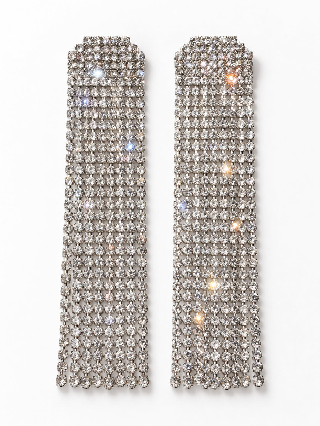 ELVION Silver Long Tassel Earrings — Product on white