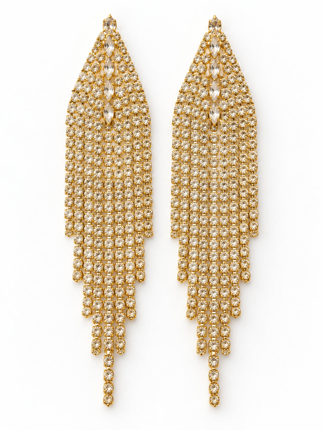 ELVION Gold Leaf Fringe Earrings — Product on white