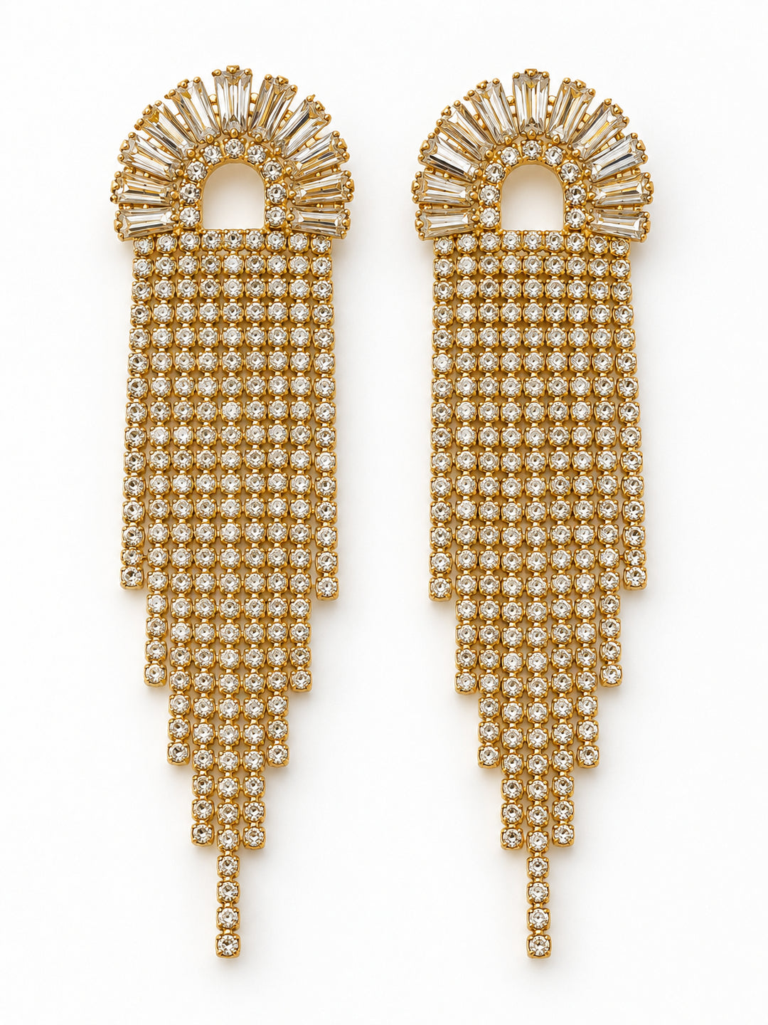 ELVION Gold Sunburst Fringe Earrings — Product on white