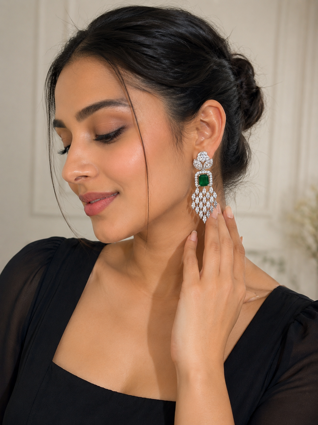 Emerald Royale Crystal Chandelier Earrings