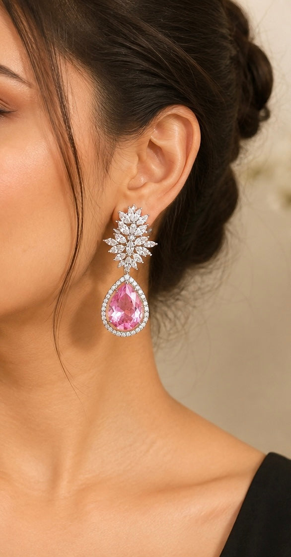 Blush Star Pink Drop Diamond Earrings