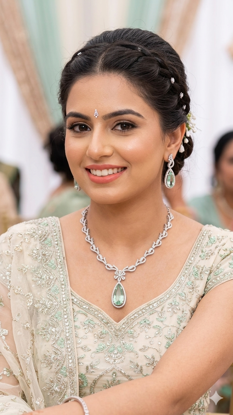 Emerald Grace Teardrop Pendant Necklace & Earrings Set