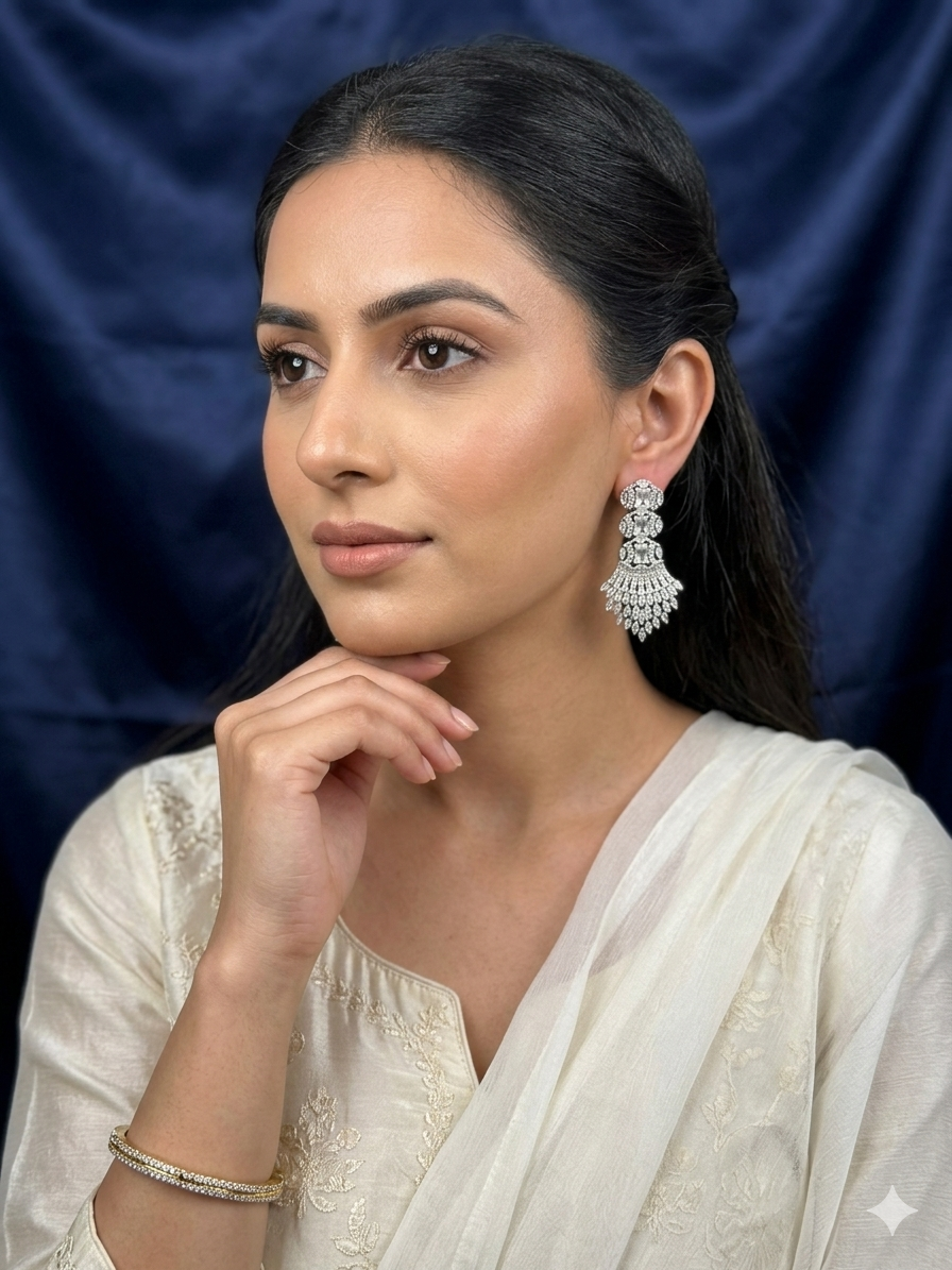 Crystal Cascade Statement Drop Earrings