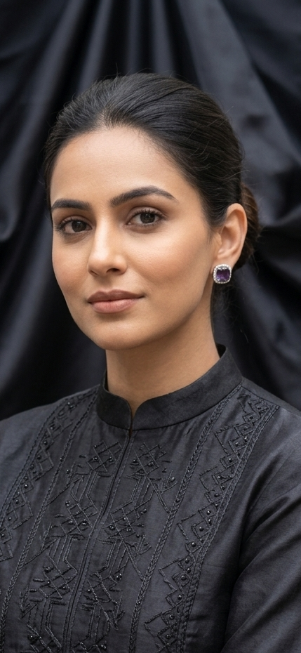 Midnight Amethyst Halo Stud Earrings