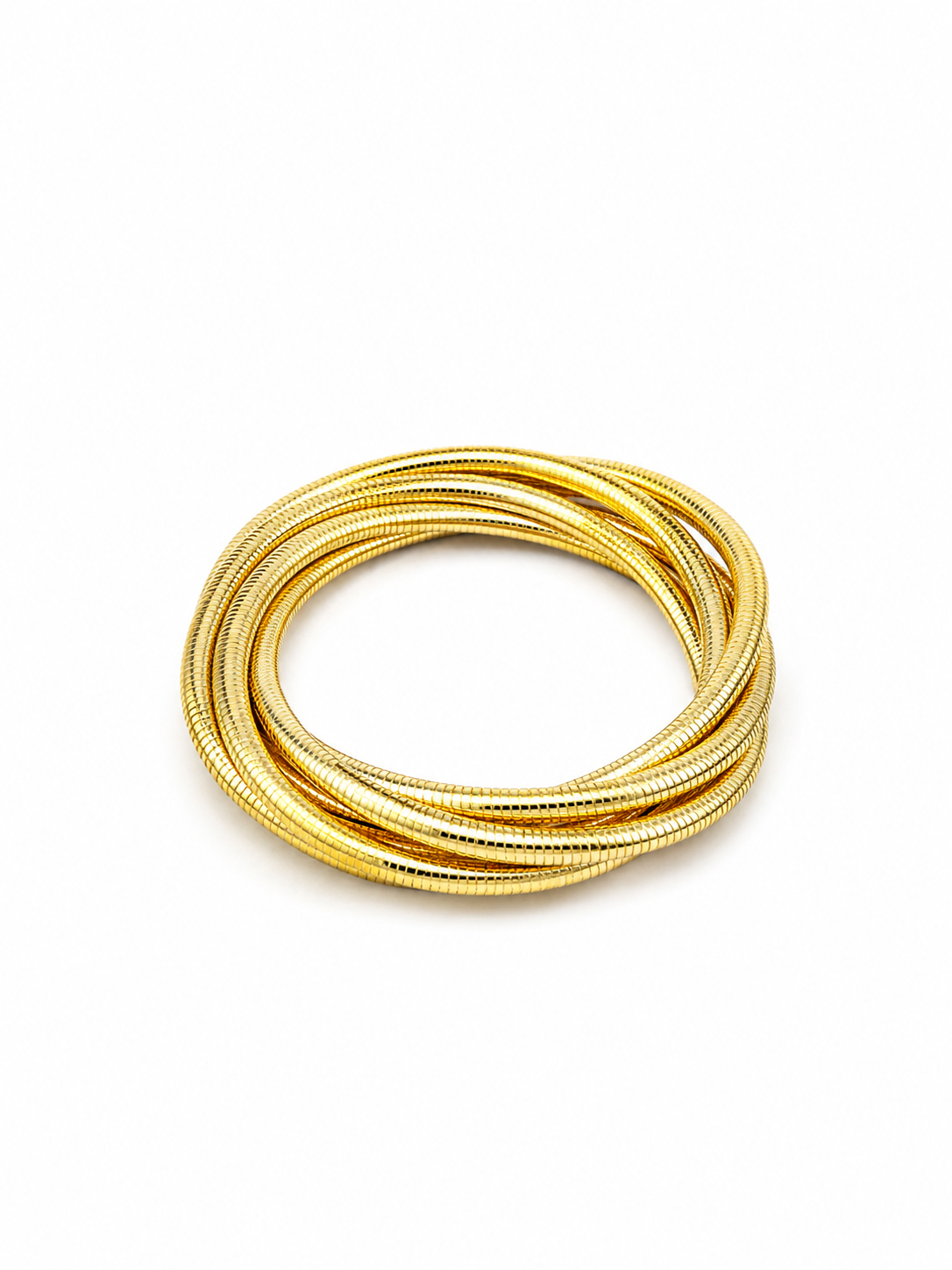 Elegant Multi-Layer Textured Gold Bangle Bracelet