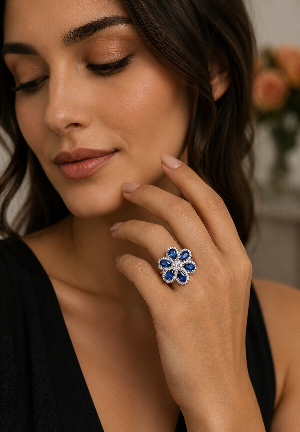 Royal Bloom Sapphire Statement Ring