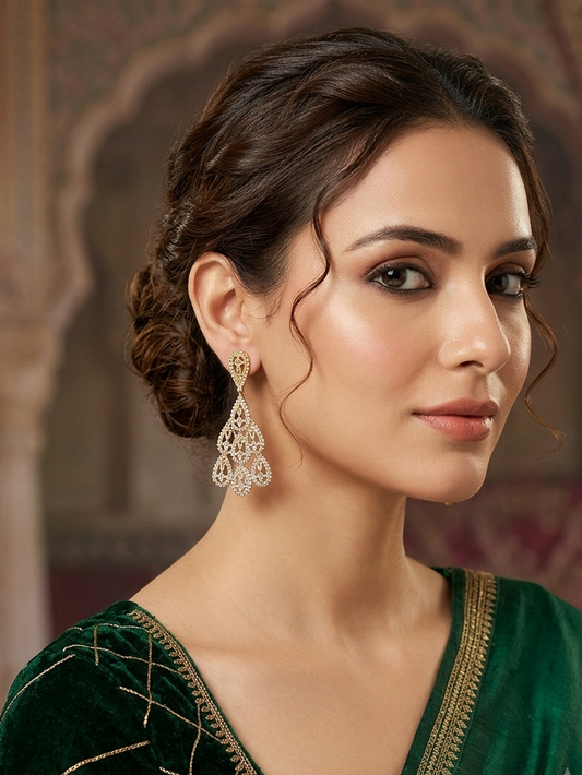 Golden Filigree Cascade Drop Earrings