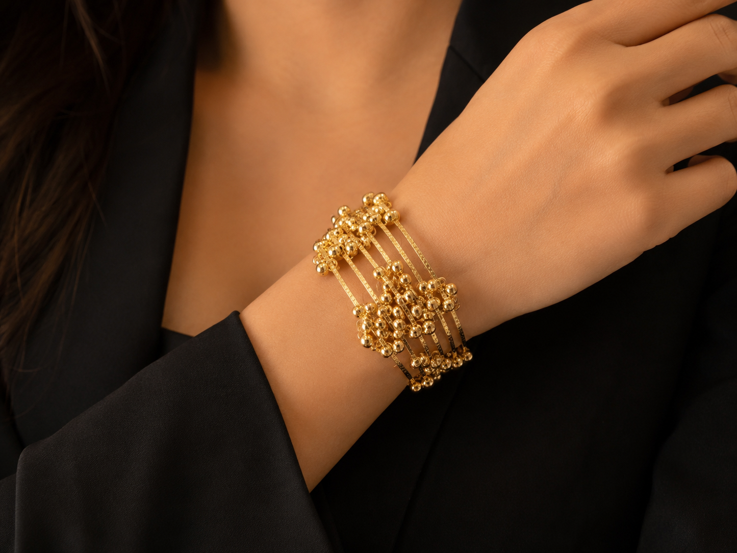 Elvion Golden Ghungroo Charm Bangles Set | Traditional Ethnic Gold-Tone Bangles for Women ( Set of 8 )