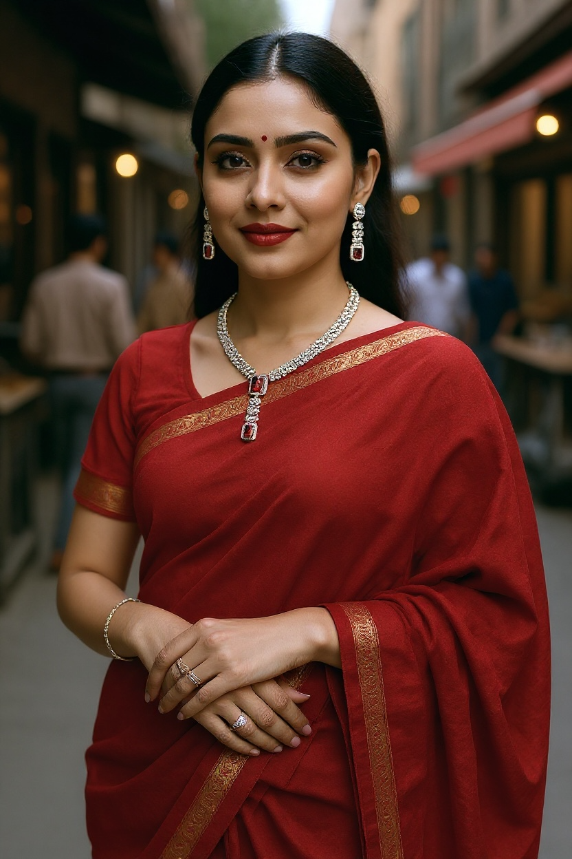 Red Glow Necklace And Earrings