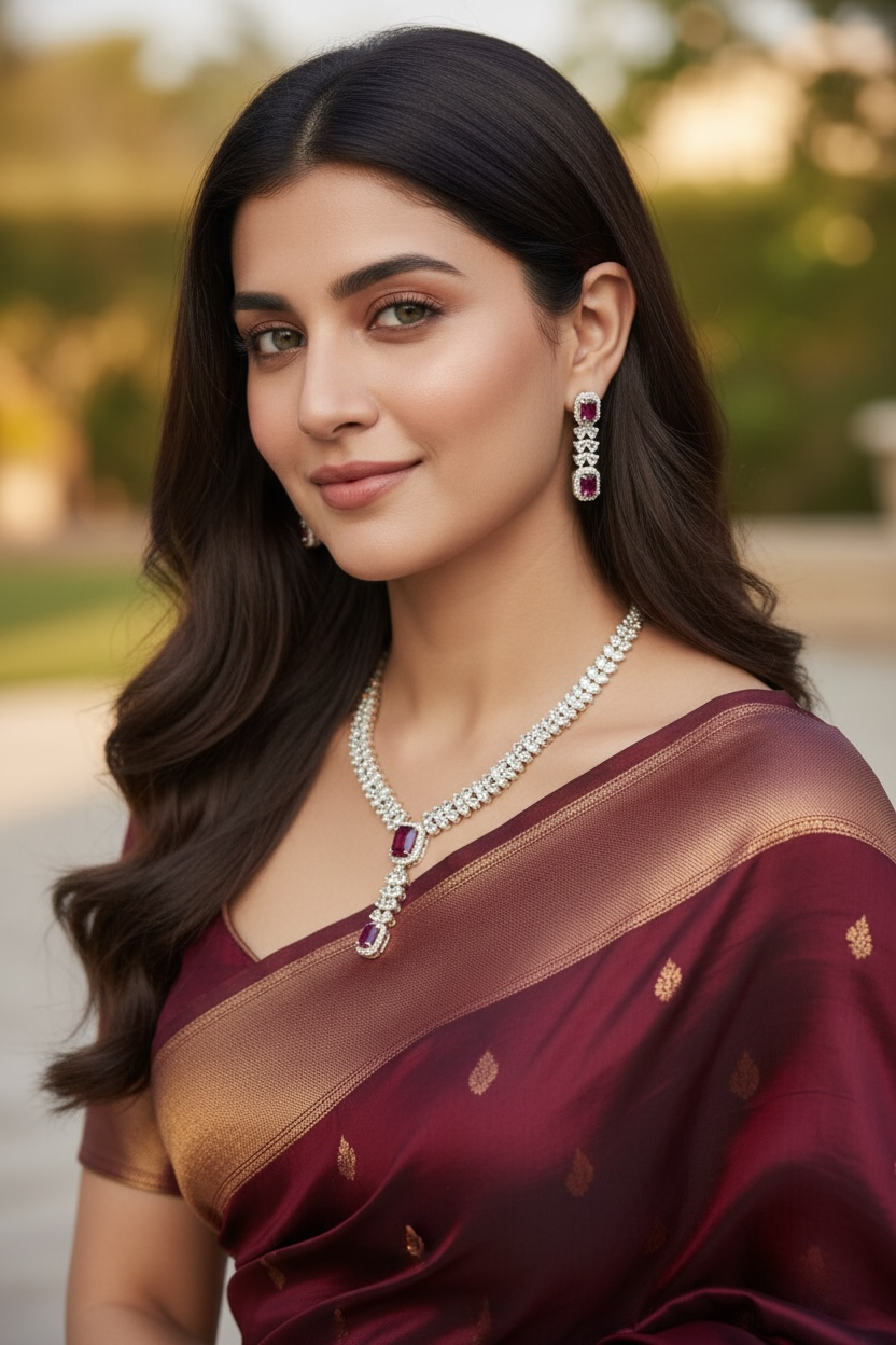 Red Glow Necklace And Earrings