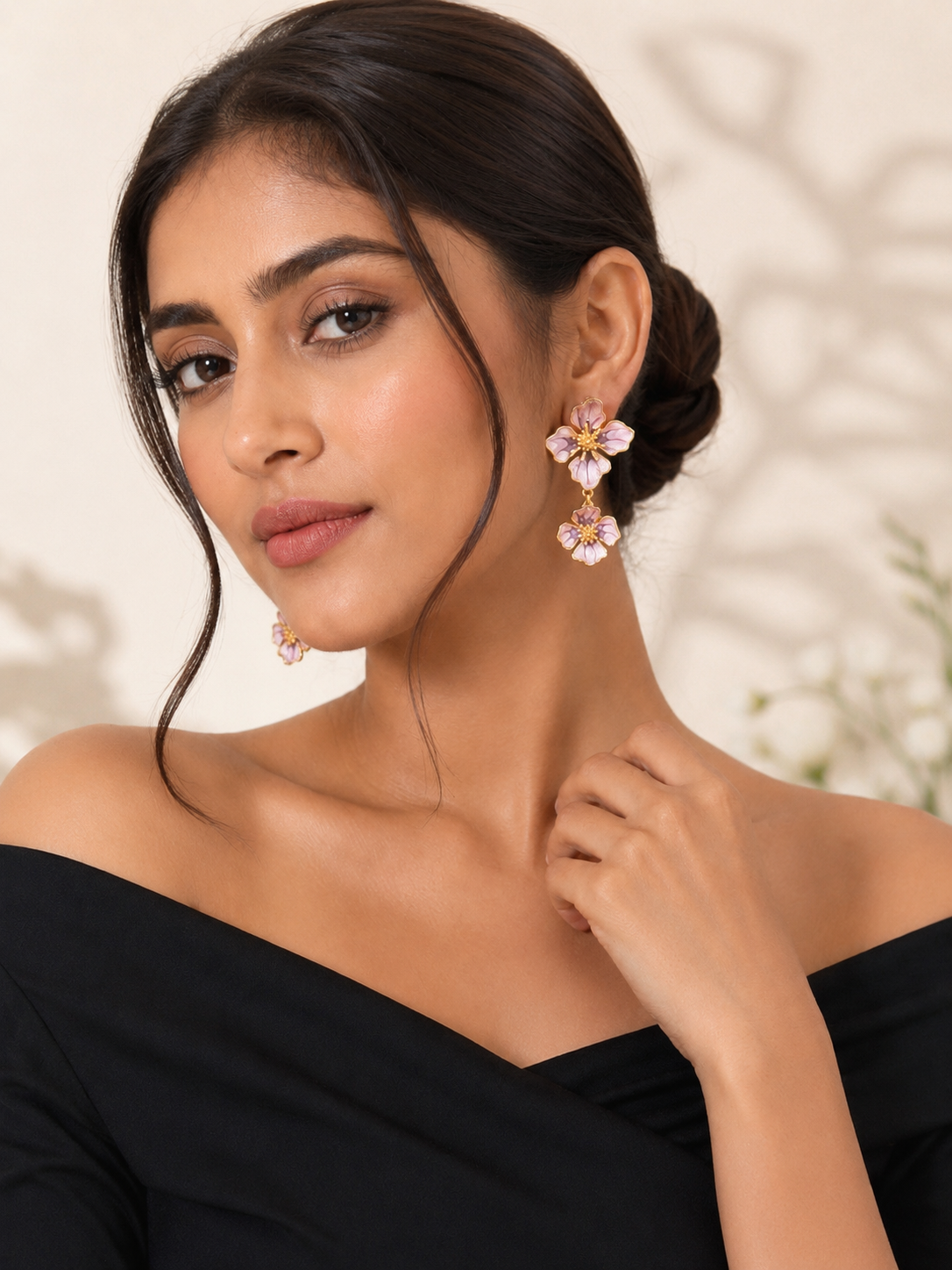 Sunlit Blossom Drop Earrings – Elegant Floral Statement