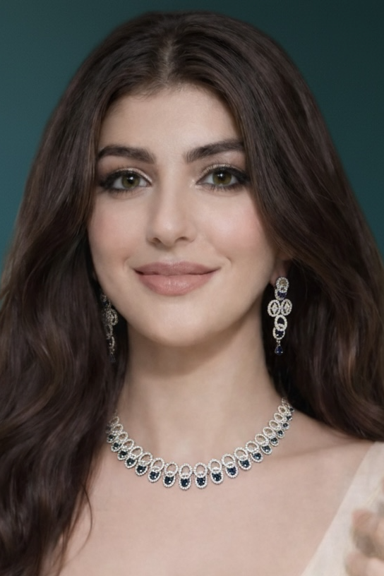 Blue Gem Set Necklace And Earring