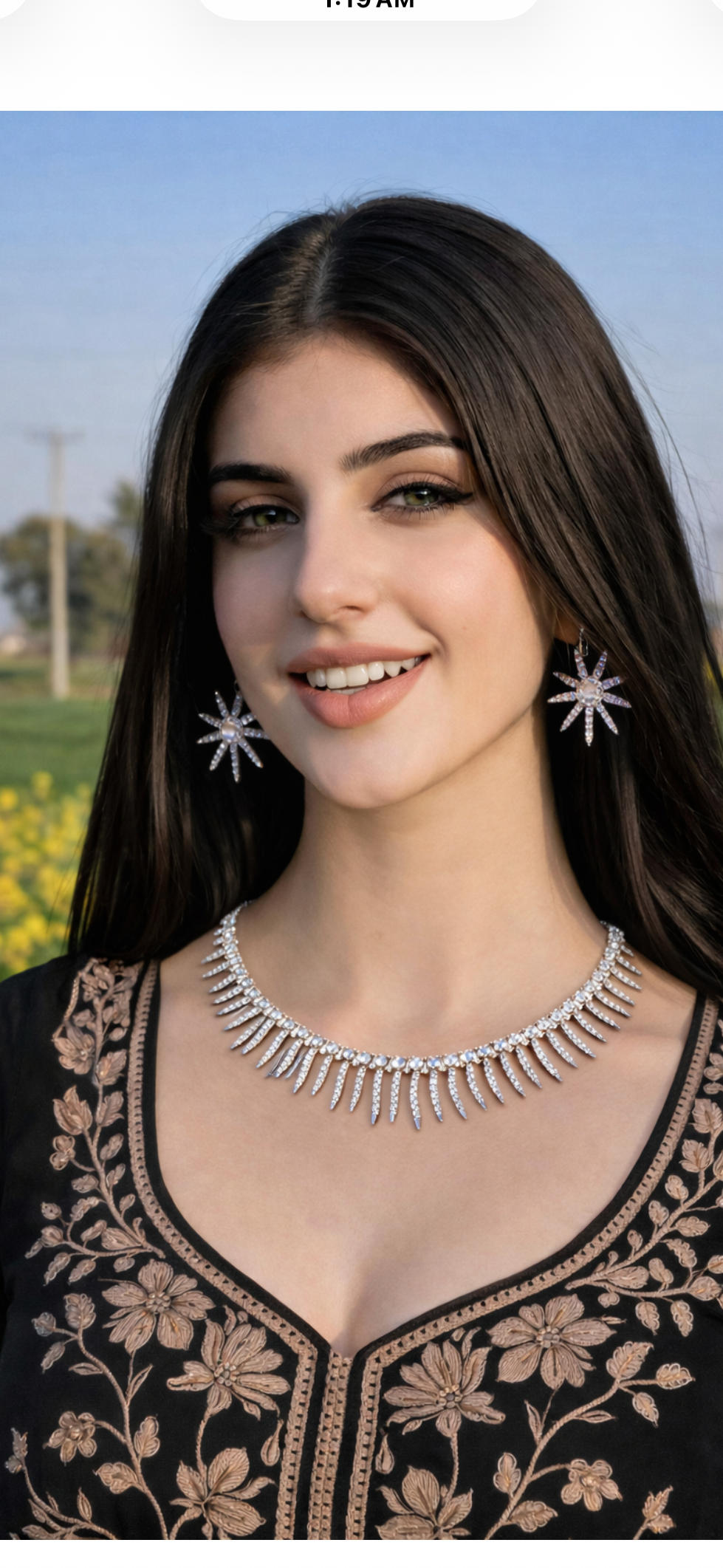 Celestial Spark Diamond Fringe Necklace & Starburst Earrings Set