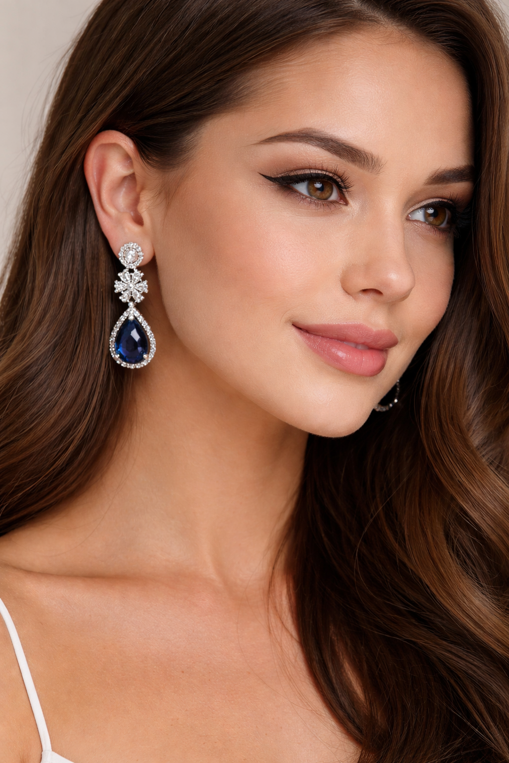 Midnight Sapphire Teardrop Statement Earrings