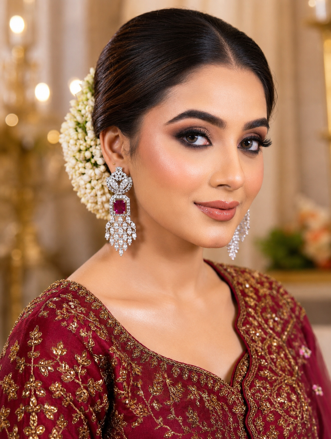 Royal Ruby Diamond Chandelier Earrings
