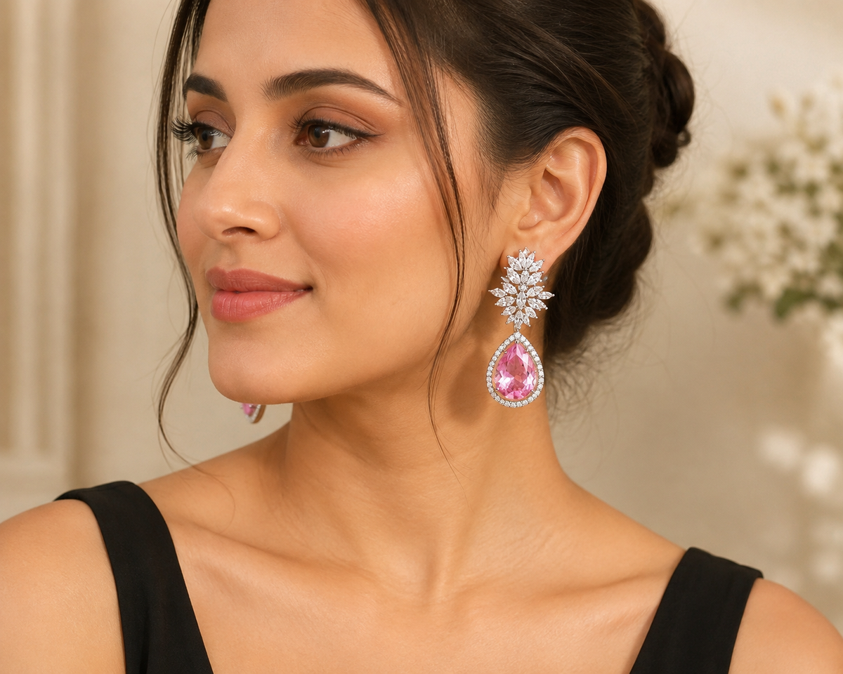 Blush Star Pink Drop Diamond Earrings