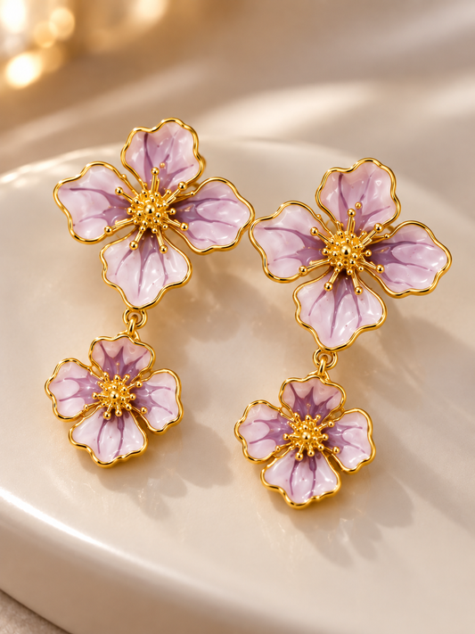 Sunlit Blossom Drop Earrings – Elegant Floral Statement
