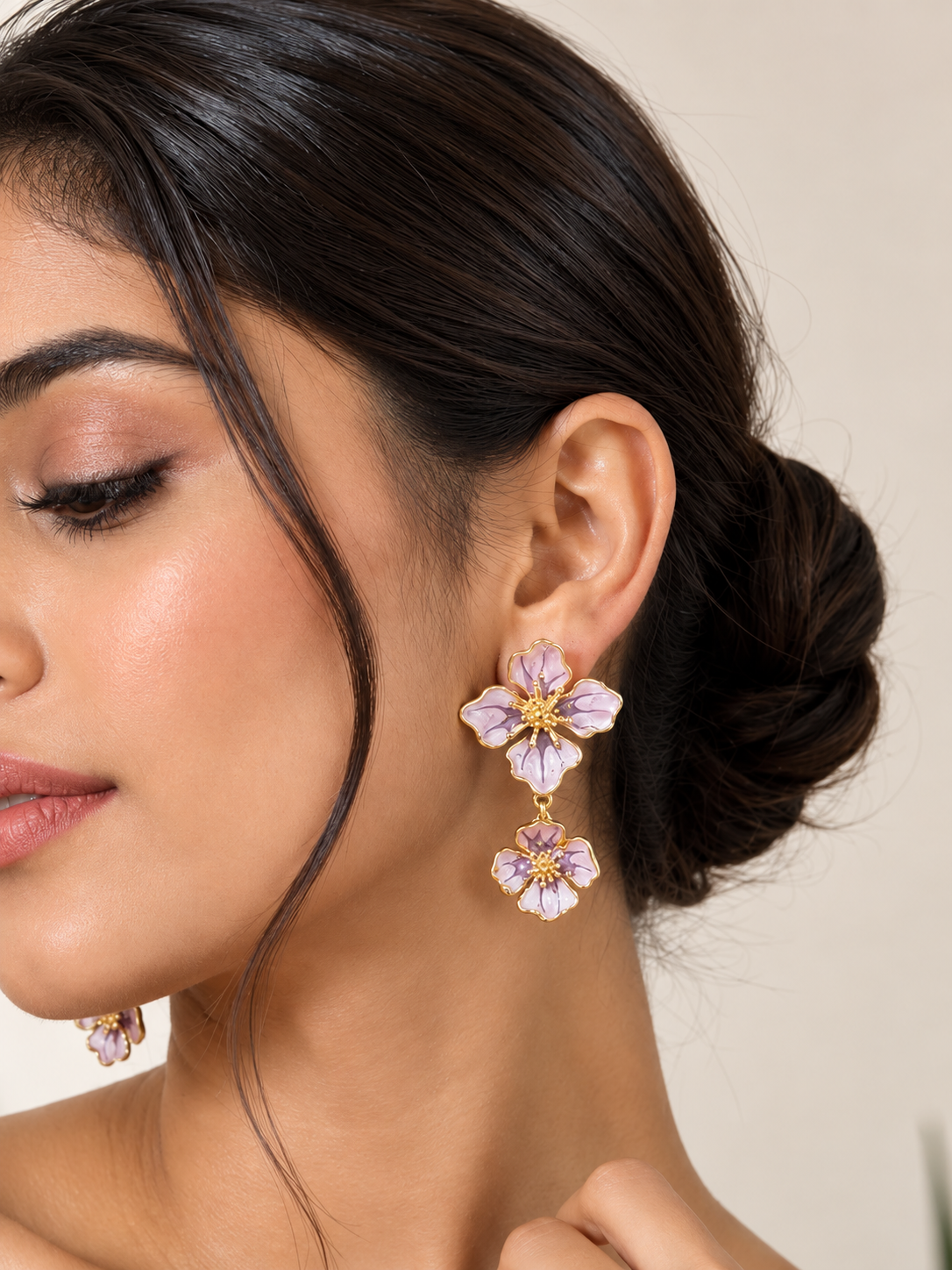 Sunlit Blossom Drop Earrings – Elegant Floral Statement
