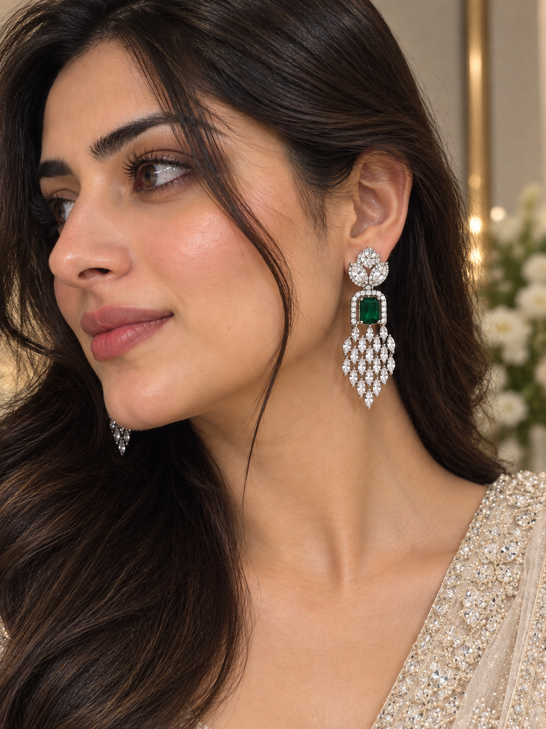 Emerald Royale Crystal Chandelier Earrings