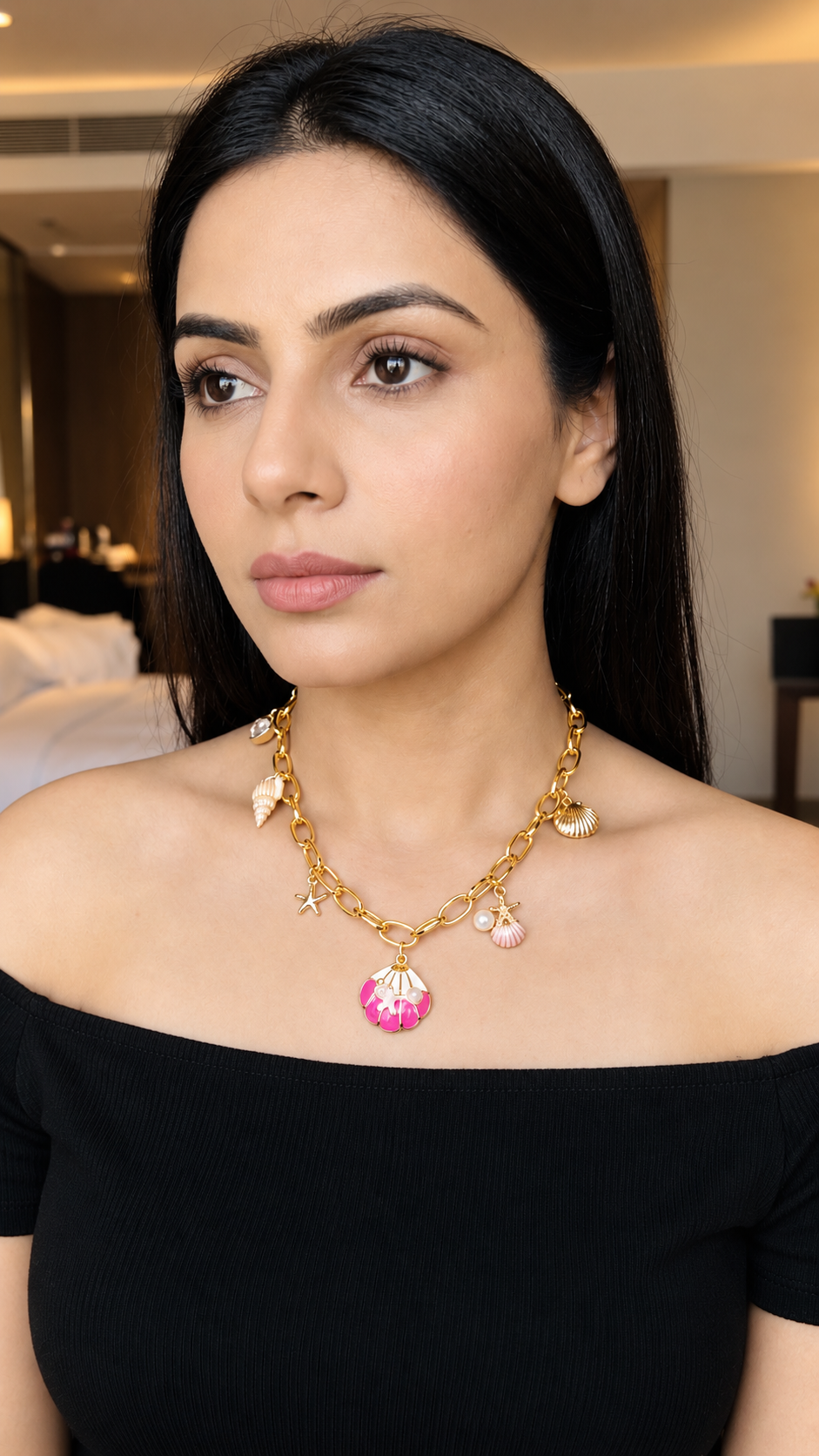 Luxury Gold Shell Charm Necklace for Women