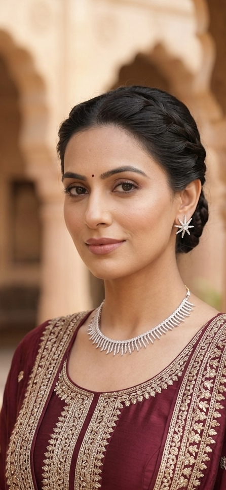 Celestial Spark Diamond Fringe Necklace & Starburst Earrings Set