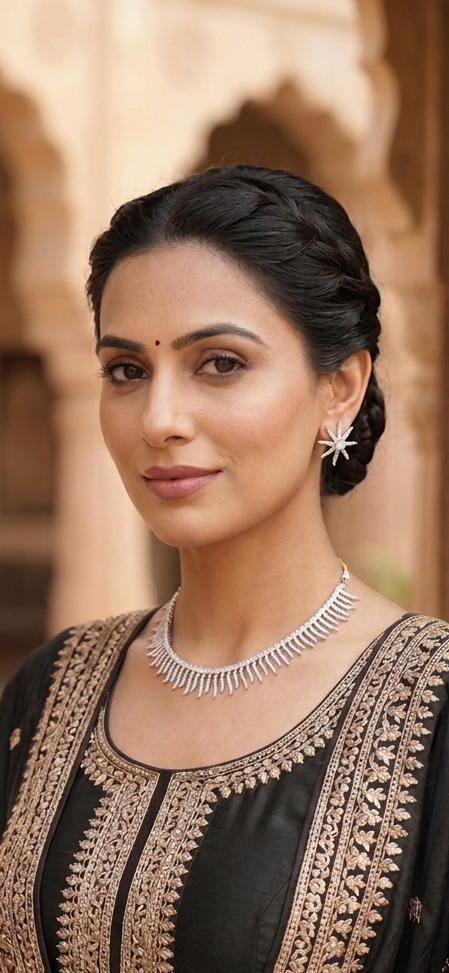 Celestial Spark Diamond Fringe Necklace & Starburst Earrings Set