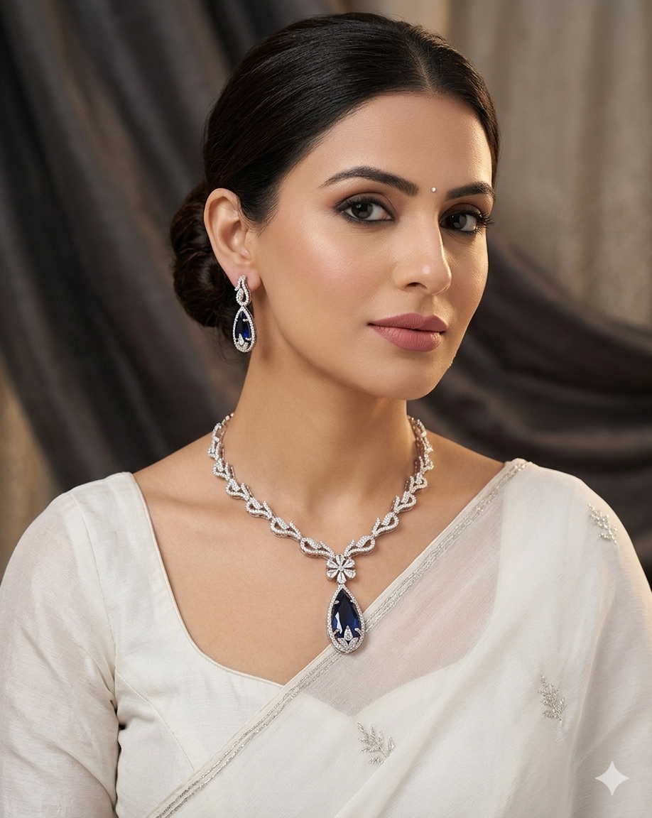 Deep Shine Necklace And Earring Set