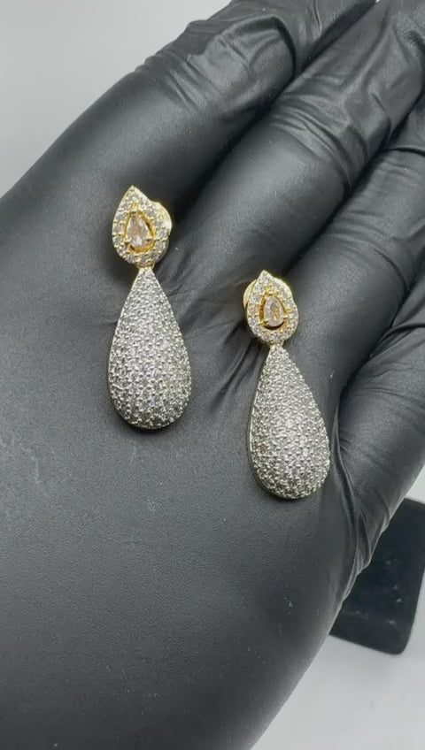 Classic Pear Diamond Drop Earrings